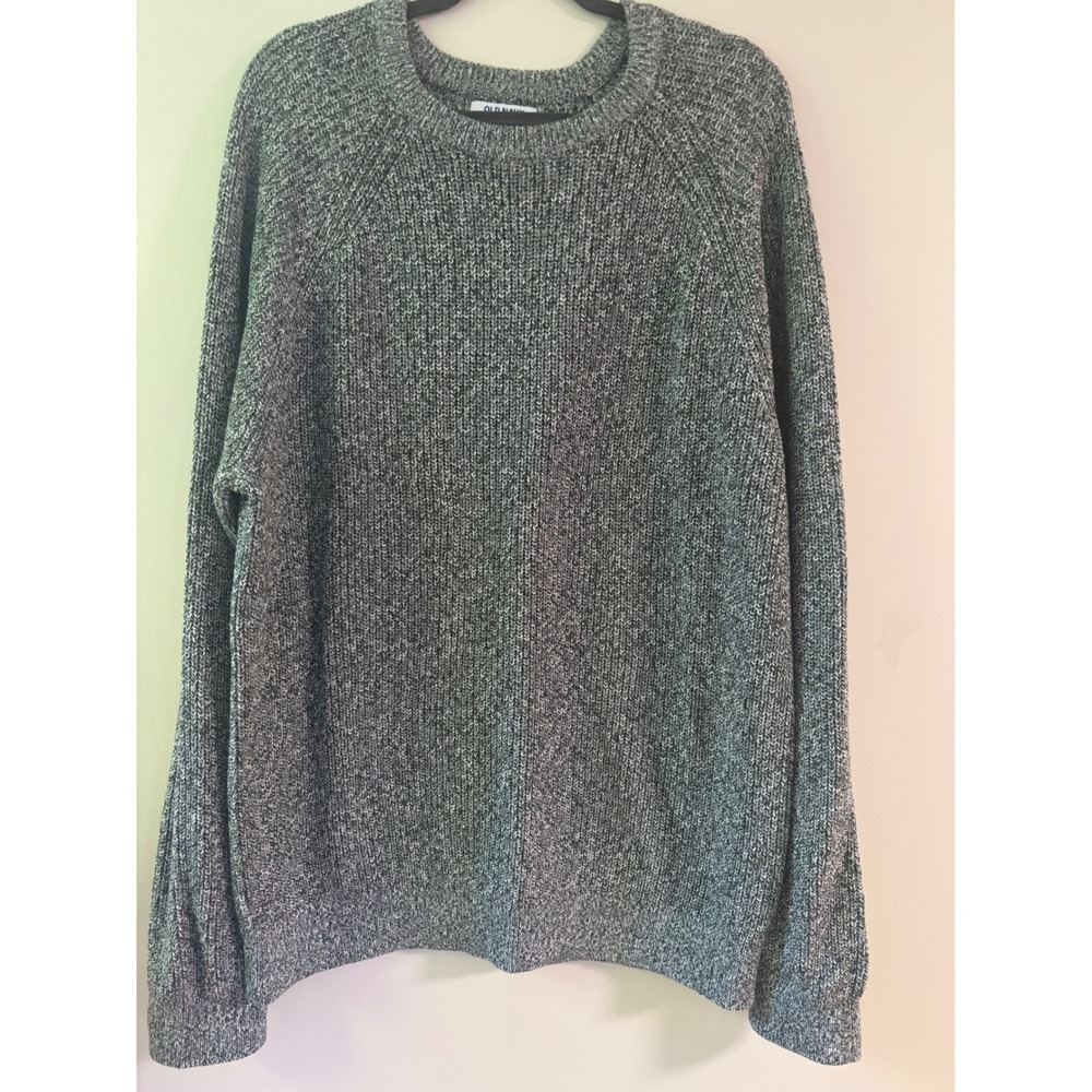 Mens XXL Grey Marl Cotton Knit Crewneck 100% Cotton Preppy Cabincore Gorpcore